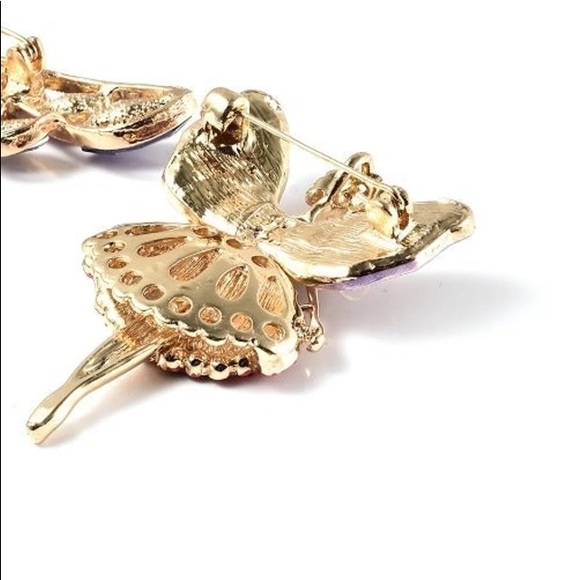 Multi Color Austrian Crystals Fairy Ballerina Dancer Enhanced Brooch Pin Pendant - Picture 13 of 14